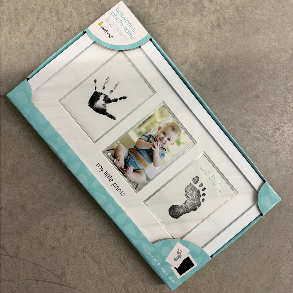 NEW Pearhead Babyprints Photo Frame White Very Cute!